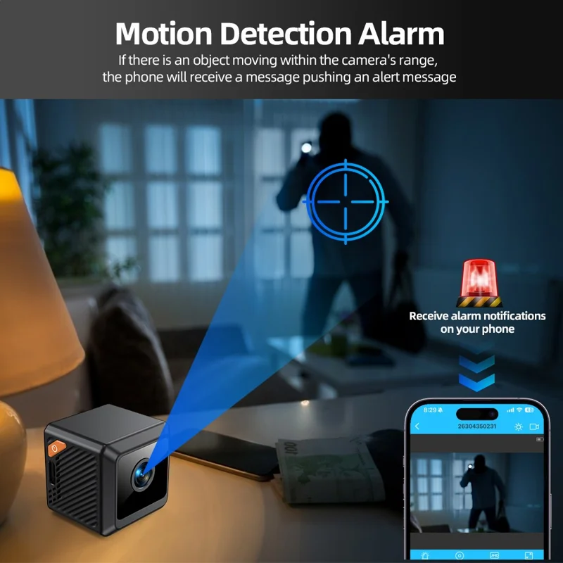 Caméra de surveillance sans fil W02 1080P HD à grand angle Détection de mouvement WiFi Moniteur à distance (sans carte TF)