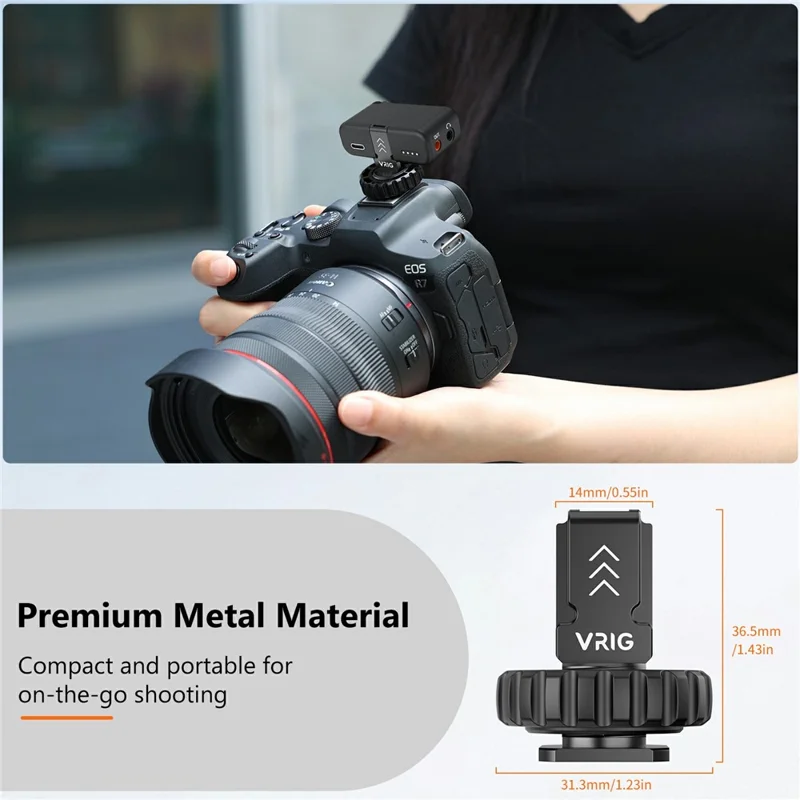 VRIG MC-02 For DJI Mic 2 Cold Shoe Mount Bracket 1 / 4 Thread Expansion Adapter Use On Tripod / Camera