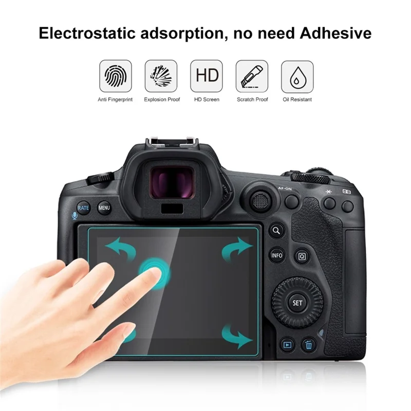 PULUZ PU5533 Folia chroniąca ekran z hartowanego szkła 9H z zaokrąglonymi krawędziami 2.5D do Canon EOS R5 / R5 C