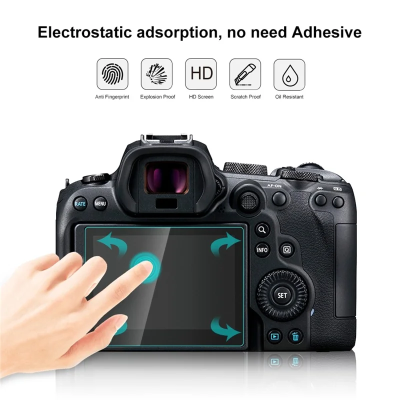 PULUZ PU5534 For Canon EOS R6 Camera 2.5D Curved Edge 9H Hardness Tempered Glass Screen Protector