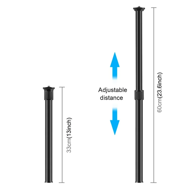 PULUZ PU3066B 33-60cm Extendable Center Column Extension Pole for Camera Tripod Stabilizer