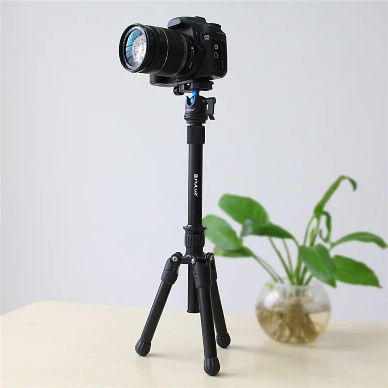 PULUZ PU3008 3 / 8 Inch Screw Hole Camera Stand Extension Pole 18.7-31cm Telescopic Rod for Tripod Monopod