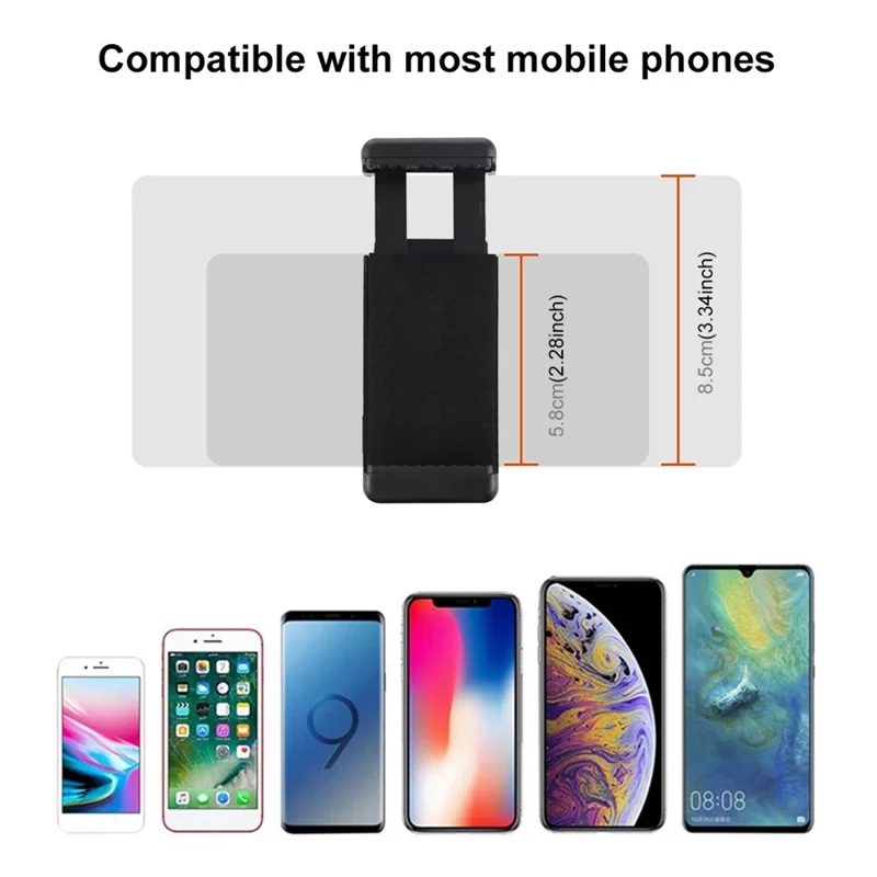 PULUZ PU417 1 / 4 Screw Hole Tripod Cold Shoe Mount Gimbal with Phone Clamp