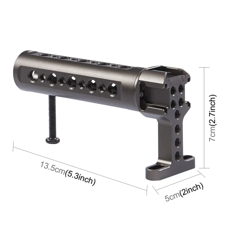 PULUZ PU3072GT Aluminum Alloy Top Handle with 3 Cold Shoe Mounts for Mirrorless DSLR Camera