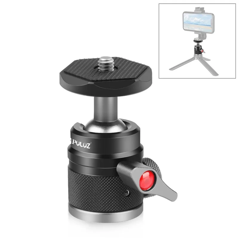 PULUZ PU3093B 360 Degree Panoramic Mini Ball Head Tripod Mount for Camera / Phone Clamp / Fill Light