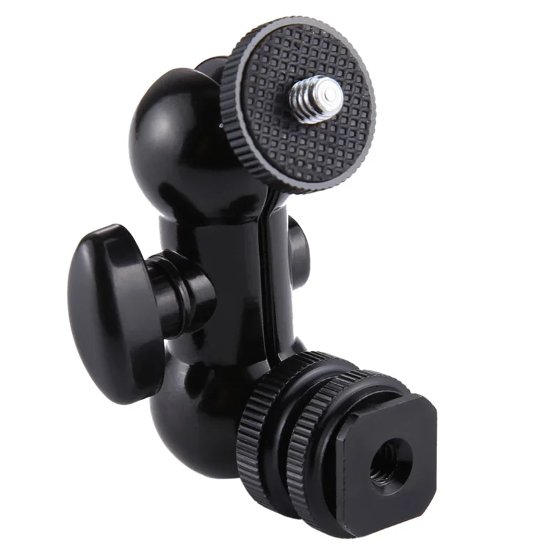 PULUZ PU3013 Double Ball Head Magic Arm Aluminum Camera Hot Shoe Mount Adapter for Camera, Monitors