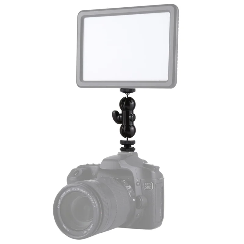 PULUZ PU3013 Double Ball Head Magic Arm Aluminum Camera Hot Shoe Mount Adapter for Camera, Monitors