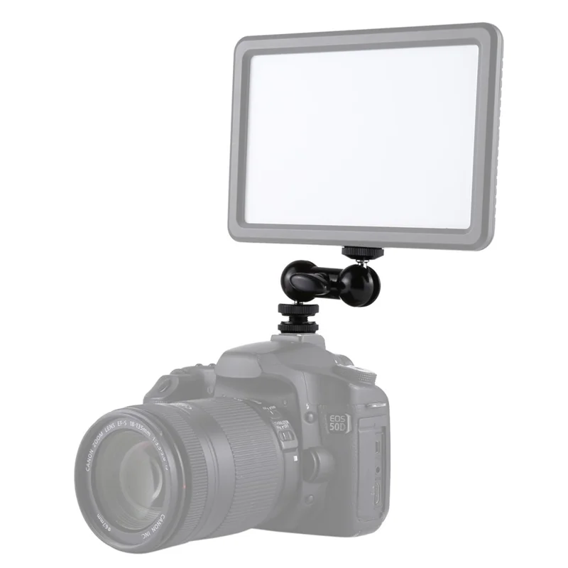 PULUZ PU3013 Double Ball Head Magic Arm Aluminum Camera Hot Shoe Mount Adapter for Camera, Monitors