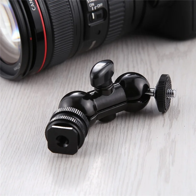 PULUZ PU3013 Double Ball Head Magic Arm Aluminum Camera Hot Shoe Mount Adapter for Camera, Monitors