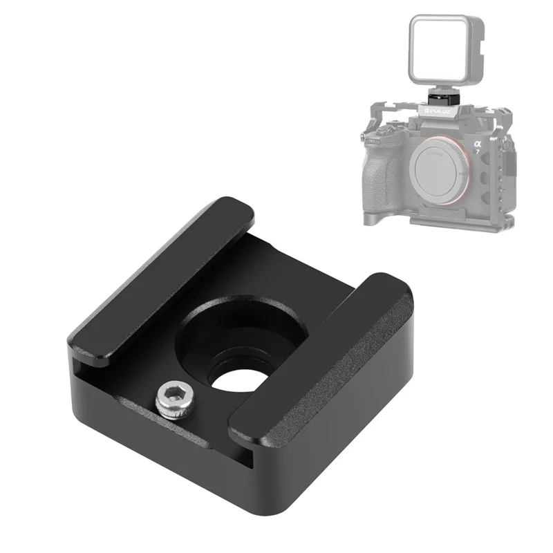 PULUZ PU3108B Cold Shoe Mount Adapter Expansion Base for Camera Cage Microphone Flash Light Bracket