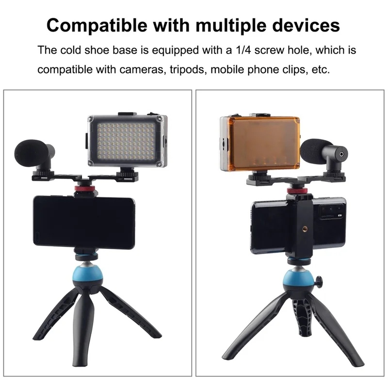 PULUZ PU523B Triple Cold Shoe Mount Adapter Extension Bar Bracket for Tripod / Microphone / LED Light