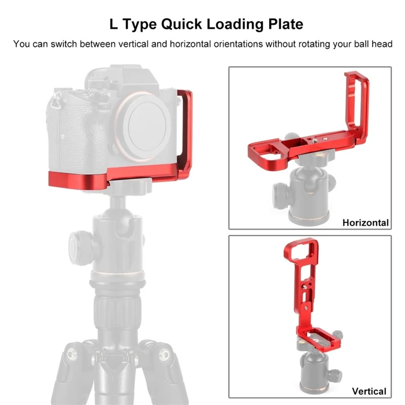 PULUZ PU3541 L-Shaped Quick Release Plate for Sony A9  /  A7 III  /  A7R III Aluminum Alloy Shooting Bracket - Red