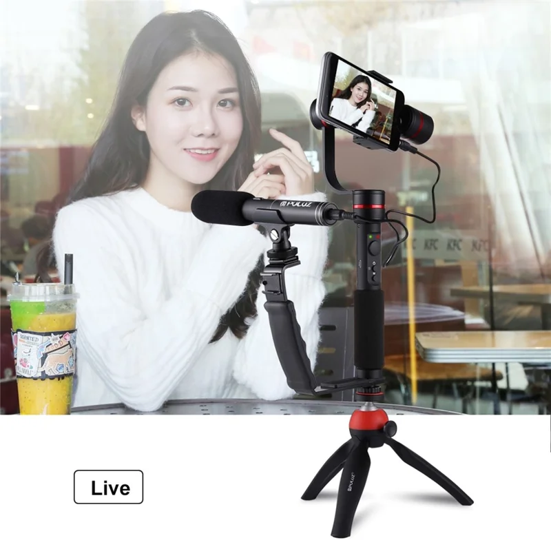 PULUZ PU3011 L-Shaped Bracket For DSLR Camera Flash Dual Hot Shoe Aluminum Alloy Ergonomic Handle