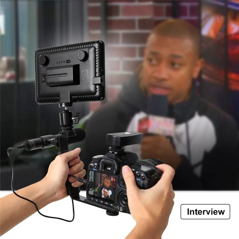 PULUZ PU3011 L-Shaped Bracket For DSLR Camera Flash Dual Hot Shoe Aluminum Alloy Ergonomic Handle