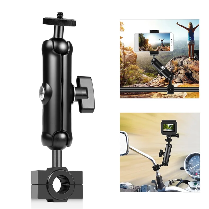 PULUZ PU703B For GoPro Action Camera Motorcycle Bike Rearview Mirror Mount Aluminum Alloy O-Type Bracket