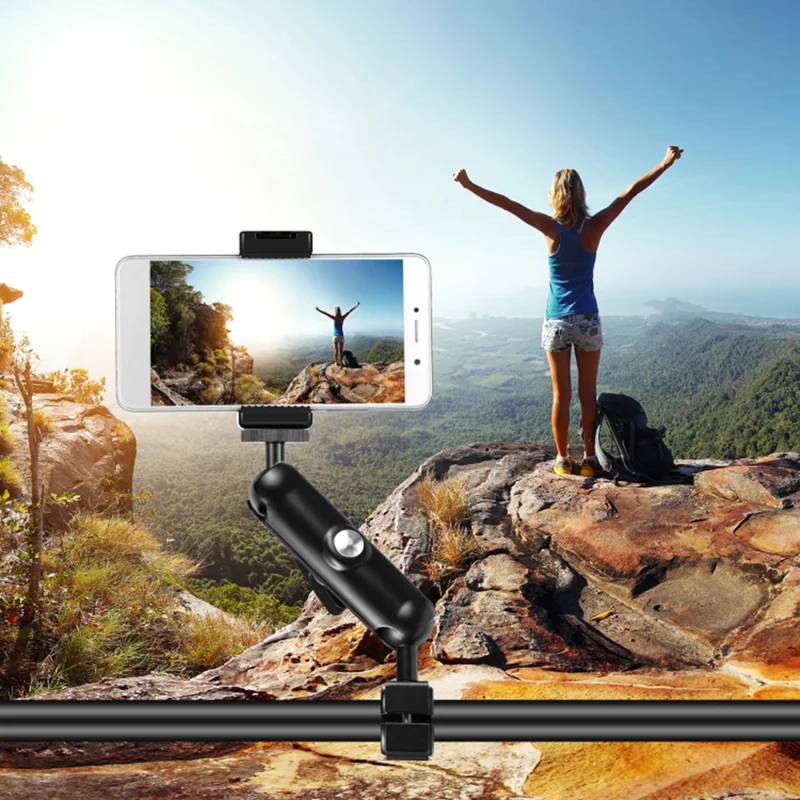 PULUZ PU703B For GoPro Action Camera Motorcycle Bike Rearview Mirror Mount Aluminum Alloy O-Type Bracket