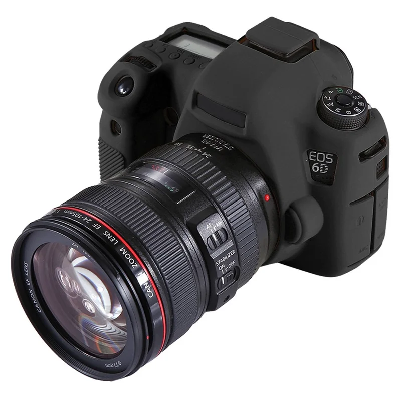 PULUZ PU7101 Camera Silicone Protective Case for Canon EOS 6D Full Body Protective Cover - Black