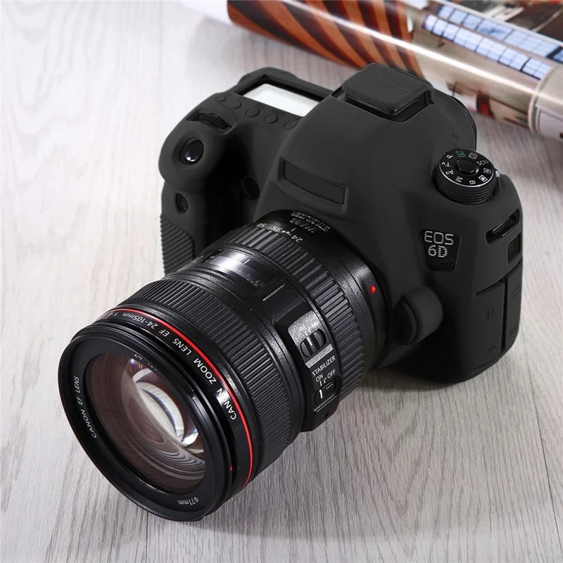 PULUZ PU7101 Camera Silicone Protective Case for Canon EOS 6D Full Body Protective Cover - Black