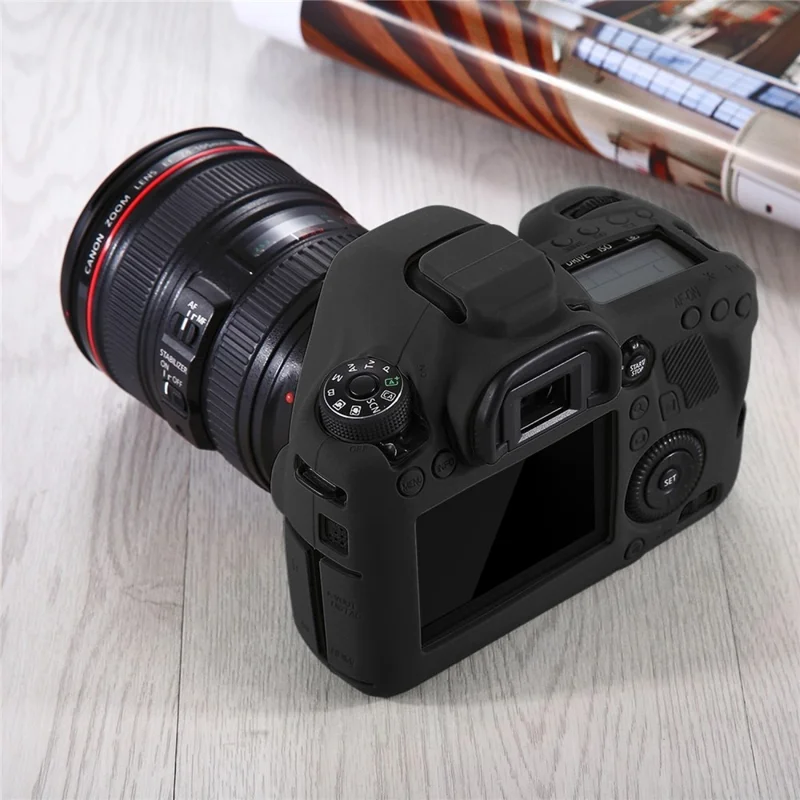 PULUZ PU7101 Camera Silicone Protective Case for Canon EOS 6D Full Body Protective Cover - Black