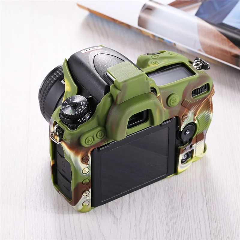 PULUZ PU7103 Camera Case for Nikon D750 Soft Silicone Protective Cover Housing Skin - Camouflage