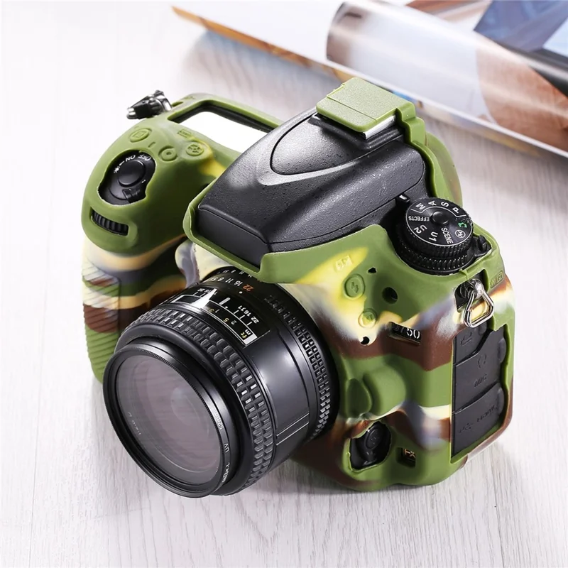 PULUZ PU7103 Camera Case for Nikon D750 Soft Silicone Protective Cover Housing Skin - Camouflage