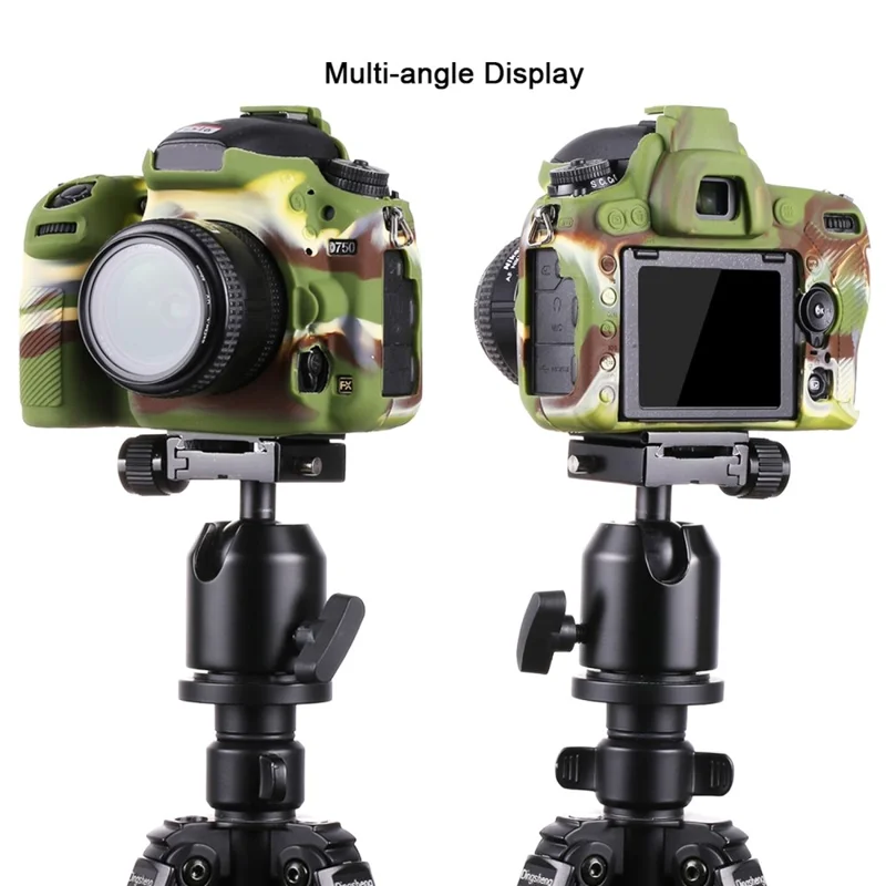 PULUZ PU7103 Camera Case for Nikon D750 Soft Silicone Protective Cover Housing Skin - Camouflage