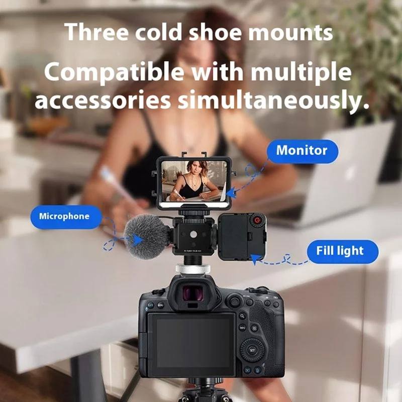 MEDARIG MRP-002 Camera Mini Triple Cold Shoe Expansion Mount Aluminum Alloy Adapter