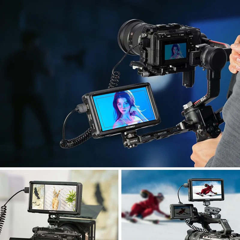 FEELWORLD FW568 PRO 6 Inch Camera Monitor 1200nit High Brightness HD Display Screen for DSLR / Mirrorless Cameras