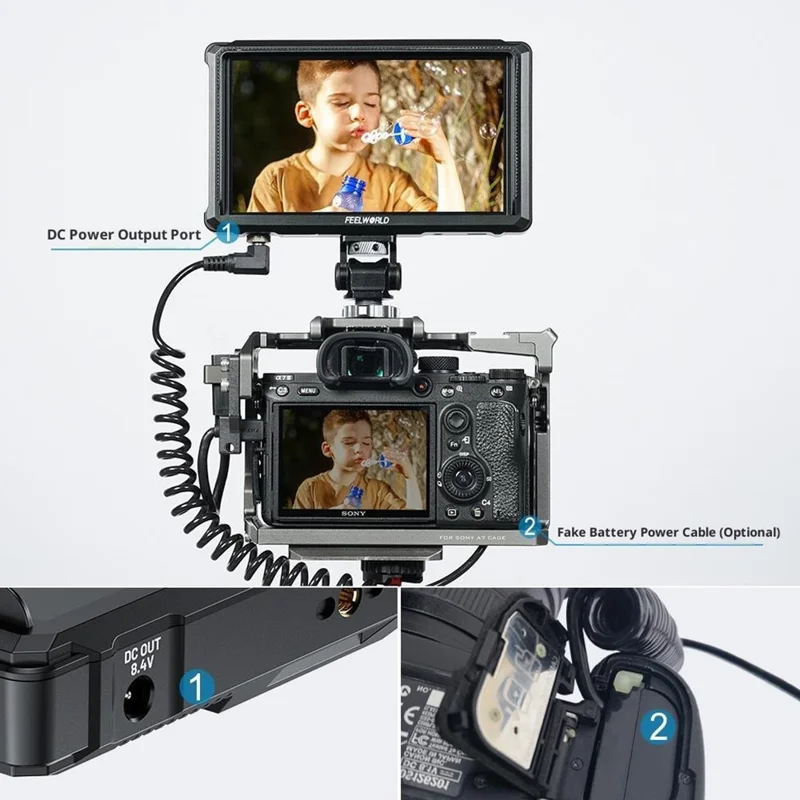 FEELWORLD FW568 PRO 6 Inch Camera Monitor 1200nit High Brightness HD Display Screen for DSLR / Mirrorless Cameras