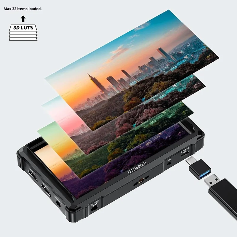 FEELWORLD FW568 PRO 6 Inch Camera Monitor 1200nit High Brightness HD Display Screen for DSLR / Mirrorless Cameras