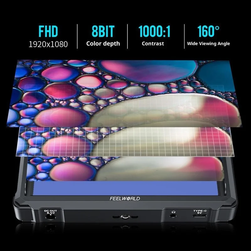 FEELWORLD FW568 PRO 6 Inch Camera Monitor 1200nit High Brightness HD Display Screen for DSLR / Mirrorless Cameras