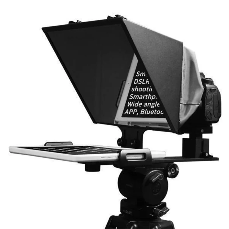 FEELWORLD TP13A Wide Angle Teleprompter with Remote Controller for Smartphone / Tablet / DSLR Camera