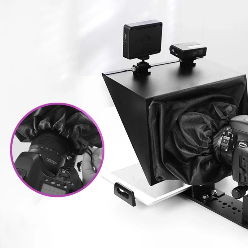 FEELWORLD TP13A Wide Angle Teleprompter with Remote Controller for Smartphone / Tablet / DSLR Camera