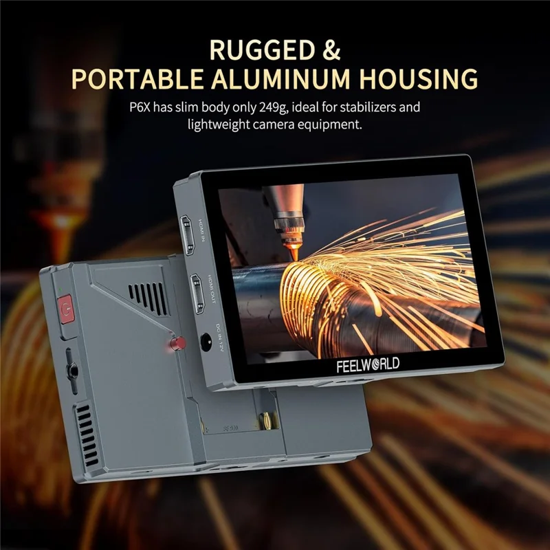 FEELWORLD P6X 5.5 Inch 4K Monitor HD Display Screen High Definition Touch Monitor for DSLR Mirrorless Cameras