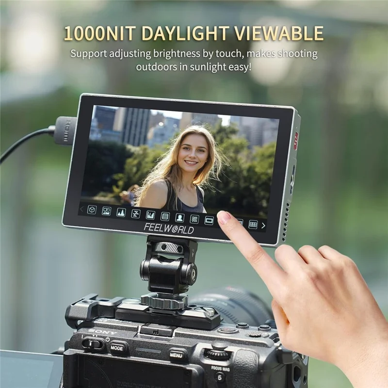 FEELWORLD P6X 5.5 Inch 4K Monitor HD Display Screen High Definition Touch Monitor for DSLR Mirrorless Cameras