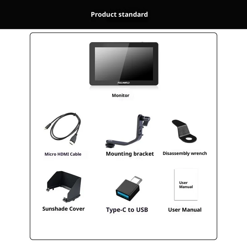 FEELWORLD F5PROX 5.5 Inch 4K HD Monitor 1600nit for DSLR / Mirrorless Camera Photography / Directing