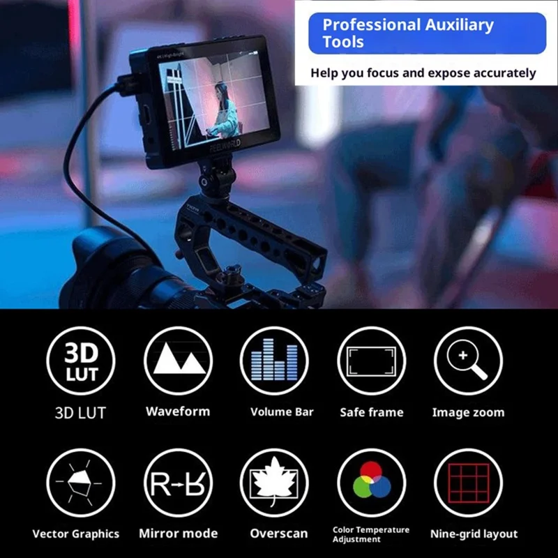 FEELWORLD F5PROX 5.5 Inch 4K HD Monitor 1600nit for DSLR / Mirrorless Camera Photography / Directing