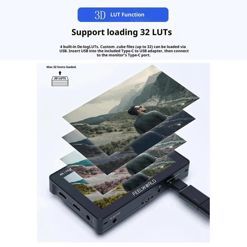 FEELWORLD F5PROX 5.5 Inch 4K HD Monitor 1600nit for DSLR / Mirrorless Camera Photography / Directing