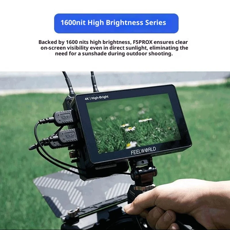 FEELWORLD F5PROX 5.5 Inch 4K HD Monitor 1600nit for DSLR / Mirrorless Camera Photography / Directing