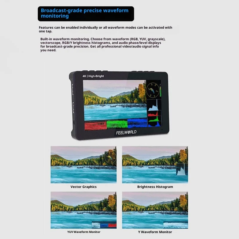 FEELWORLD F5PROX 5.5 Inch 4K HD Monitor 1600nit for DSLR / Mirrorless Camera Photography / Directing