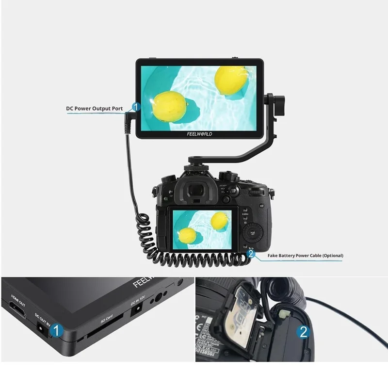 FEELWORLD F6 PLUS V2 4K Photography Monitor 6 Inch Touch Screen Display for DSLR / Mirrorless Camera Accessory