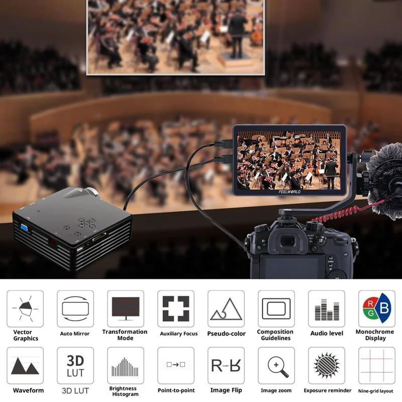 FEELWORLD F6 PLUS V2 4K Photography Monitor 6 Inch Touch Screen Display for DSLR / Mirrorless Camera Accessory