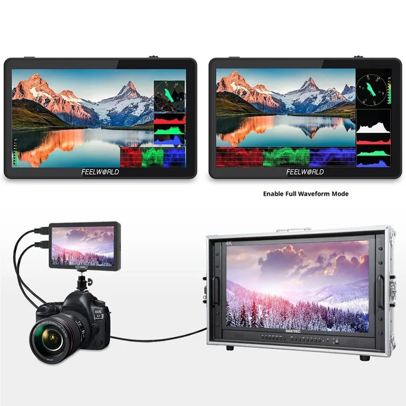 FEELWORLD F6 PLUS V2 4K Photography Monitor 6 Inch Touch Screen Display for DSLR / Mirrorless Camera Accessory