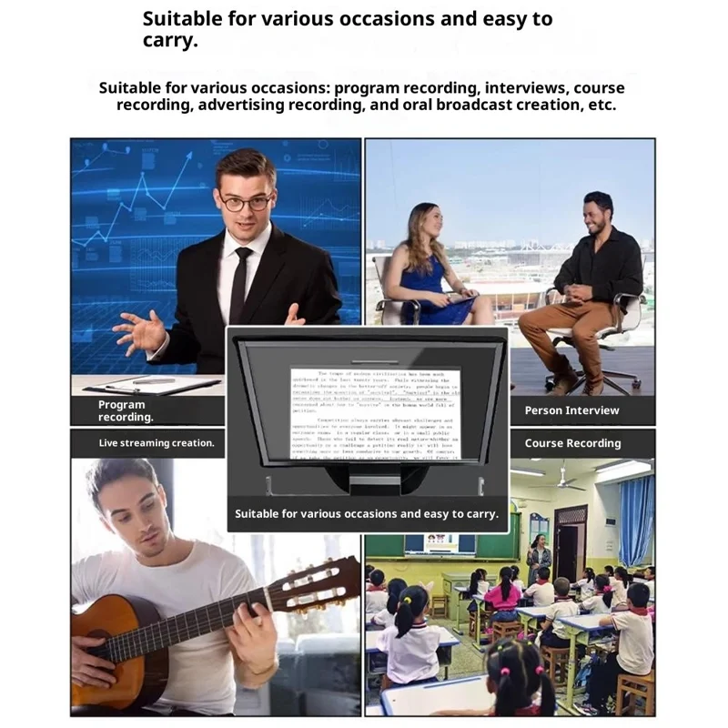 FEELWORLD TP16 11 Inch Camera Teleprompter Portable Folding Prompter  /  Video Recording Screen for DSLR  /  Smartphone  /  Live Streaming