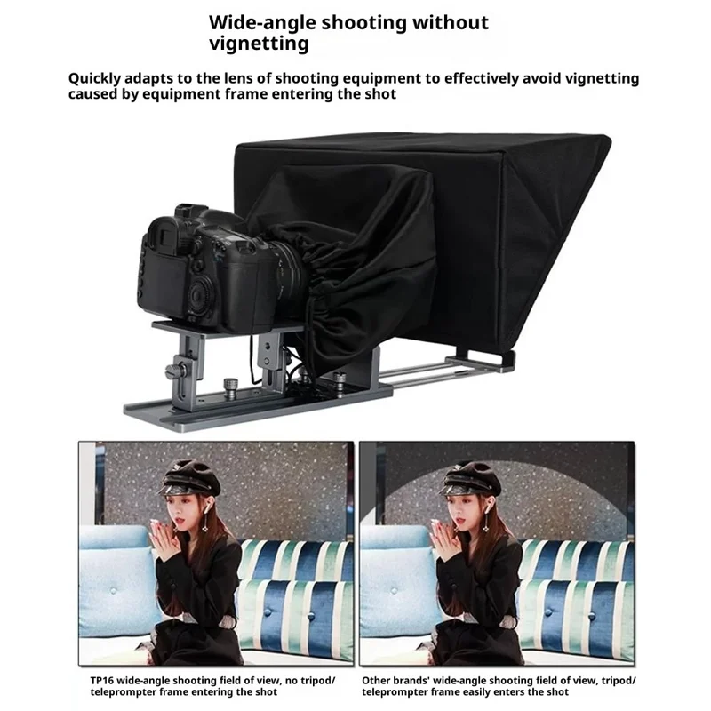 FEELWORLD TP16 11 Inch Camera Teleprompter Portable Folding Prompter  /  Video Recording Screen for DSLR  /  Smartphone  /  Live Streaming
