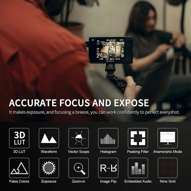 FEELWORLD 5.5 inch 4K HD Monitor 1920x1080 IPS Full HD 3000nit High Brightness Display Screen for Photography / Videography