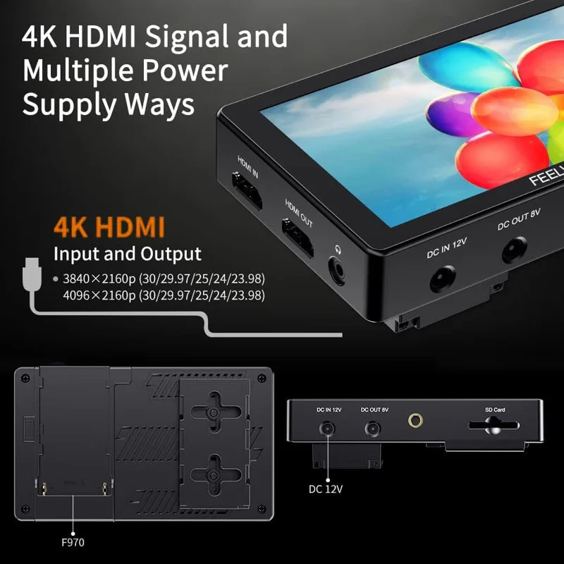 FEELWORLD 5.5 inch 4K HD Monitor 1920x1080 IPS Full HD 3000nit High Brightness Display Screen for Photography / Videography