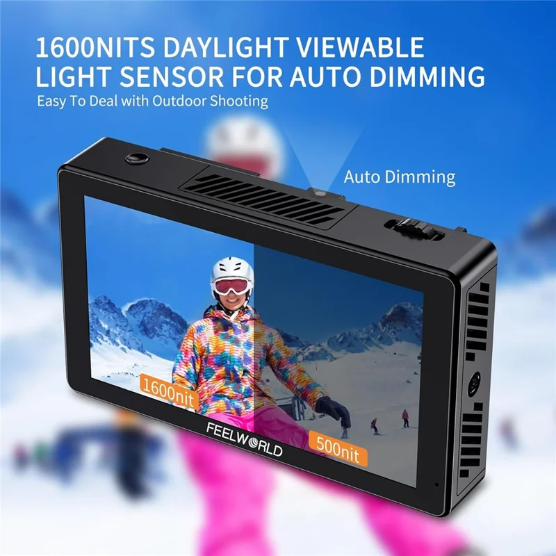 FEELWORLD LUT5E 5,5 tum 4K HD-monitor 1920x1080 IPS Full HD 1600nit Hög ljusstyrka Skärm för fotografering / videoproduktion