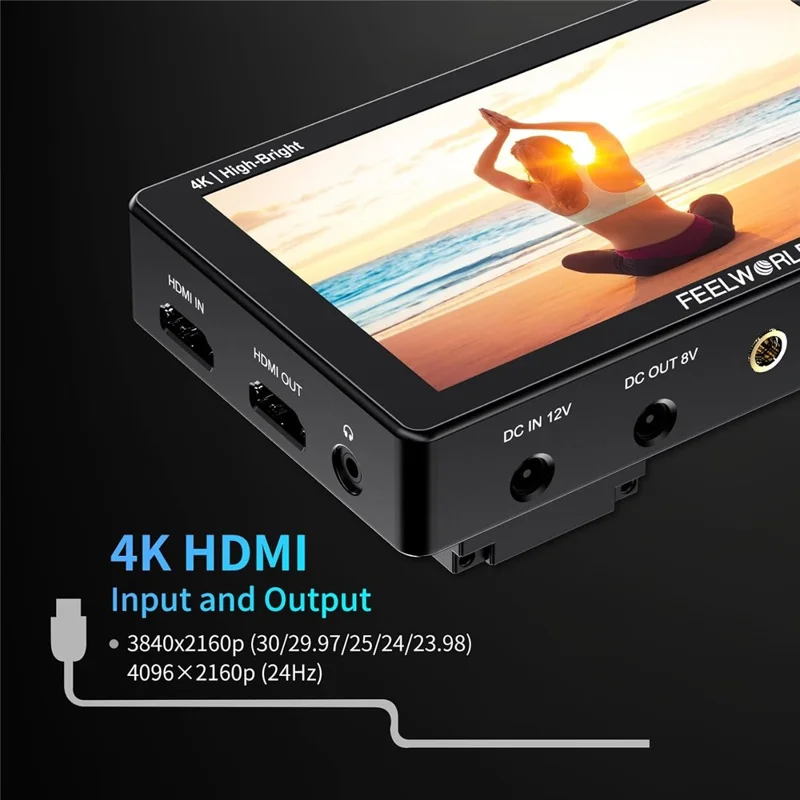 FEELWORLD LUT5E 5,5 tum 4K HD-monitor 1920x1080 IPS Full HD 1600nit Hög ljusstyrka Skärm för fotografering / videoproduktion