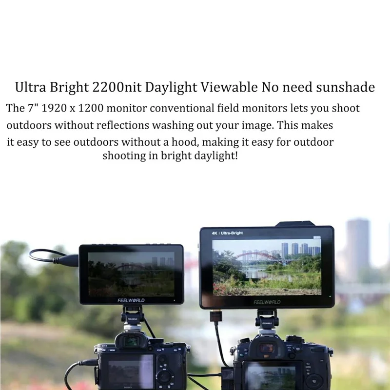 FEELWORLD LUT7 Pro 7 tum Ultra Högkvalitativ Kameramonitor 2200 nits Regissör Fotografering 3D LUT Inspelningsskärm för Uteinspelning